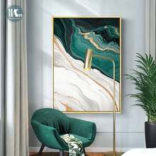 Modern Abstract Gold foil lines Green Canvas Art Paintings For Living Room Bedroom Posters And Prints Wall Poster Home Decor 2024 - buy cheap