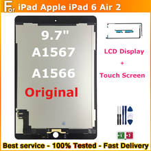 Original LCD 9.7"For iPad Apple iPad 6 Air 2 A1567 A1566 LCD Display Touch Screen Assembly Digitizer Replacement For iPad 6 Air2 2024 - compre barato