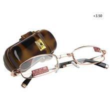1pc mini dobrável óculos de leitura metal quadro completo caso óculos + 1.00 a + 4.00 2024 - compre barato