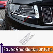 For Jeep Grand Cherokee 2014 2015 2016 ABS Chrome Car Front Head Light Lamp Spray Cover Trim Headlight Hoods Sticker Styling 2024 - buy cheap