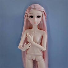 Кукла Обнаженная для девочек, 60 см, 4D глаза, реальные ресницы, 1/3 BJD, куклы, платье, косметика, искусственная игрушка «сделай сам», детский подарок