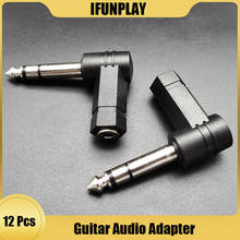 12pcs Straight Angle 3.5 to 6.35 1/4" Mono Jack Stereo Audio Adapter Plug 3.5mm to 6.5mm Connector 2024 - buy cheap