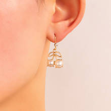 HuangTang Elegant Pearl Flower Drop Earrings for Women Trendy Crystal Cute Cherry Hanging Earrings Charming Jewelry Gift Brincos 2024 - buy cheap