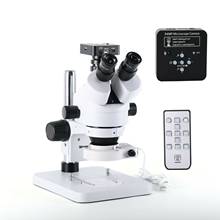 Microscópio estereoscópico trinocular, zoom 7x-45x, com câmera digital de 34mp, 1080p, iluminado, para reparo industrial 2024 - compre barato