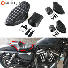 Мотоциклетное сиденье для Harley Sportster XL 883 Iron 1200 48 кожа два передних задних сиденья водителя Подушка 2004-2016 2024 - купить недорого