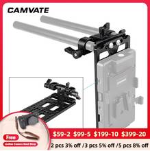 CAMVATE Battery Backboard Cheese Plate With Adjustable 15mm Dual Rod Clamp &360° Swivel Rod Adapter For V battery Plate Mounting 2024 - buy cheap