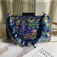 Модная цветная акриловая сумка, уникальная женская сумка через плечо, винтажная Сумка-клатч для дня, вечерние клатчи, вечерние сумочки для выпускного 2024 - купить недорого