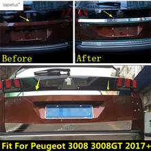 Rear Trunk Tailgate Door Tail Bottom Molding Strip Cover Trim  Stainless Steel Accessories For Peugeot 3008 3008GT 2017 - 2022 2024 - buy cheap