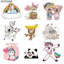 ZOTOONE Cute Animal Unicorn Monkey Patch Iron on Transfers for Clothing T-shirt Bear Stickers Diy Heat Transfers Appliques E 2024 - buy cheap