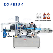 ZONESUN Vertical Type ZS-TB300A Automatic Square&Round Whiskey Bottle Double Sides Labeling Machine Label Sticker For Production 2024 - buy cheap