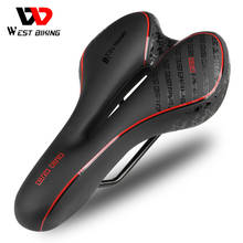 WEST BIKING Silicone Bicycle Saddle PU Leather Mountain Road Bike Seat Thicken Cozy Cycling Anti-slip Waterproof MTB Accessories 2024 - buy cheap