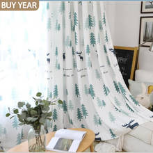 Cortinas modernas para sala de estar, comedor y dormitorio, tela de lino de imitación de cervatillo nórdico, producto terminado de tul personalizado 2024 - compra barato