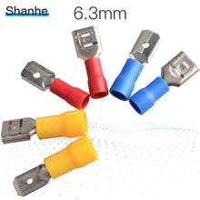 6.3mm 25 Female with 25 Male Spade Insulated Electrical Crimp Terminal Connectors H1E1 2024 - buy cheap