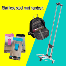 25kg Capacity Stainless Steel Mini Folding Hand Truck Foldable Supermarket Shopping Cart Outdoor Travel Home Supermarket Cart