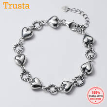Trustdavis Authentic 925 Sterling Thai Silver Romantic Heart Twist Ring Bracelet Bangle For Women Party Fine S925 Jewelry DA1883 2024 - buy cheap