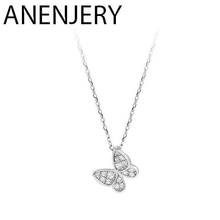 Collar de plata de ley 925 con forma de mariposa y circonita para mujer, cadena de clavícula delicada, joyería de boda, S-N499 2024 - compra barato