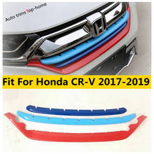 Car Front Grille Grill Strip Decoration Cover Trim Fit For Honda CRV CR-V 2017 2018 2019 ABS Chrome / Carbon Fiber Accessories 2024 - buy cheap