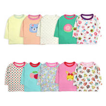 [5 Pcs/Lot Random Color]Cartoon Print Baby T Shirt Cotton Long Sleeve Baby Girl Shirt Fashion Newborn Boys T-Shirt 0-24 Months 2024 - buy cheap