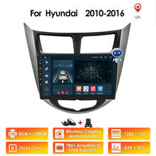 10 "para hyundai solaris verna 2010-2016 rádio do carro reprodutor de vídeo multimídia navegação gps android 10 carro estéreo dab + tpms dvr 2024 - compre barato