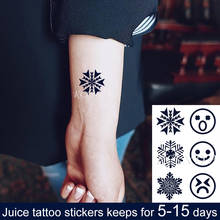 Waterproof Temporary Juice Ink Sticker Suprise Smile Expression Geometric Patterns Fruit Gel Long Lasting Tattoo for Men Women 2024 - buy cheap