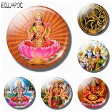 Lakshmi Gold 30 MM Fridge Magnet Shiva Amulet India Goddess of Wealth Glass Dome Magnetic Refrigerator Stickers Home Decoration 2024 - buy cheap