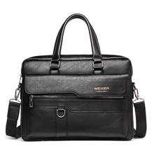 2022 Men Briefcase Bag 14 inch Laptop bag High Quality Business Famous Brand PU Leather Shoulder Messenger Bags Office Handbag 2024 - buy cheap