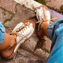 Mulher roma rendas até chinelos 2020 moda feminina costura apartamentos senhoras slides feminino confortável sapatos de dedo do pé aberto calçados femininos 2024 - compre barato