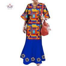 Vestido africano longo de estampa wy3419, vestidos africanos tradicionais para mulheres 2024 - compre barato