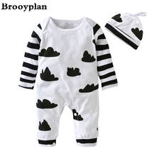 2021 outono estilo bebê menino menina roupas de recém-nascido unissex mangas compridas nuvens macacão + chapéu 2 pçs conjunto de roupas infantis 2024 - compre barato