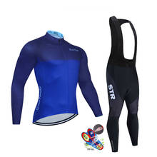 Strava conjunto de roupa de ciclismo masculina, camisa de manga longa para primavera, roupas de bicicleta mtb, 2021 2024 - compre barato