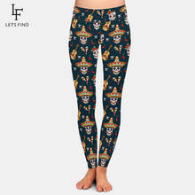 LETSFIND-mallas deportivas de cintura alta para mujer, Leggings de talla grande, calaveras de azúcar mexicana con estampado de pimienta de Chile, 2020 2024 - compra barato