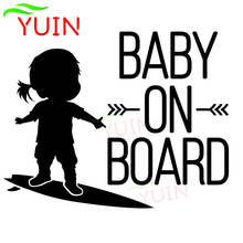 On The Baby on The Car Warning Car Sticker Boy on The Snowboard Fashion PVC Decorative Accessories Anti-ultraviolet Stickers 2024 - buy cheap