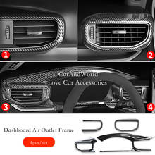For Ford Explorer 2020-2023 Center Console Dashboard Air Condition Outlet Frame Cover Trims Carbon Fiber Car Interior Accessory 2024 - buy cheap