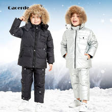 -30 Degree Winter Sets Boys down coat and Jumpsuit for children Baby girls boys ski snowsuit Toddler New Year Clothing Set 2-5Y 2024 - buy cheap