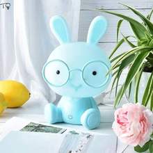Cartoon Glasses Rabbit LED Night Light Modern Touch Switch Dimming USB Charger Eye Protect Energy Saving Bedroom Kid's Room Gift 2024 - buy cheap