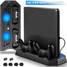 PS4 PRO консоль вертикальная охлаждающая подставка PS 4 двойной контроллер зарядная станция и 3 порта концентратора для sony playstation 4 PRO игры 2024 - купить недорого