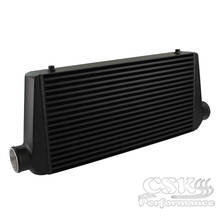 Intercooler turbo universal de alumínio, 600x300x76mm, montagem frontal, 3 ", preto/prateado 2024 - compre barato