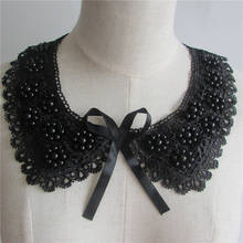 Collar falso para mujer, accesorio con bordado de diamantes de imitación, perlas ABS en blanco y negro, 1 unidad a la venta 2024 - compra barato