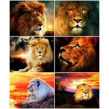Azqsd pintura a óleo por números lona leão casa quarto arte da parede 40x50cm diy colorir por números animal pintado à mão presente 2024 - compre barato