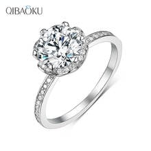 Solid 14k White Gold Flower Shape Round Moissanite Engagement Ring for Women Luxury Moissanite Wedding Rings Jewelry 2024 - buy cheap