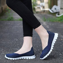 Summer Women Breathable Light Sneakers Female Woven Casual Walking Outdoor Shoes Ladies Slip on Loafers Flats Zapatos De Mujer 2024 - buy cheap
