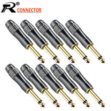 10PCS 6.35MM Audio And Video Plug Connector 6.3MM Mono Gold-Plated Gun Color Plug Guitar Microphone Jack 2024 - buy cheap