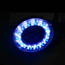 56 led microscópio azul branco anel luz iluminador lâmpada brilho ajustável 2024 - compre barato