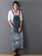 Женские свободные джинсовые платья Дамские отбеленные отверстия женское джинсовое платье на бретельках рваные винтажные джинсовые платья 2019 2024 - купить недорого
