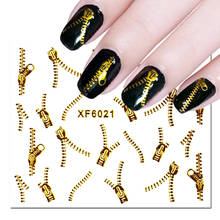 1 лист 3D золотая молния наклейка на ногти паук перо Дизайн переводная наклейка для дизайна ногтей маникюр слайдер LA1553 2024 - купить недорого