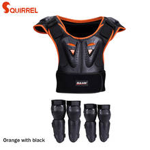 Armadura protetora de patins, laranja com preto, 0.85-1.7m, proteção para crianças, peito, costas, joelho, protetor para patinação 2024 - compre barato