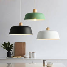 Деревянный подвесной светильник в скандинавском стиле, круглая лампа для кухни, столовой, подвесной светильник для домашнего декора, черное прикроватное освещение 2024 - купить недорого