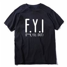 COOLMIND-Camiseta de manga corta para hombre, camisa informal holgada con estampado de palabras divertidas, cuello redondo, 100% algodón 2024 - compra barato