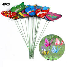 Mariposas 3D coloridas de PVC para decoración de jardín, maceta de flores para exteriores, decoración Artificial para el hogar, 4 Uds. 2024 - compra barato