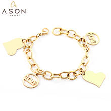 ASONSTEEL Stylish Gold Color Heart Love Charm Bracelet for Women Party Gift 316L Stainless Steel Bangle Accessories Jewelry 2024 - buy cheap